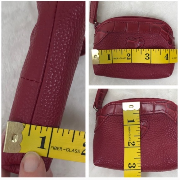 Brighton Pebble Leather Heart Coin Purse Red - Picture 7 of 7